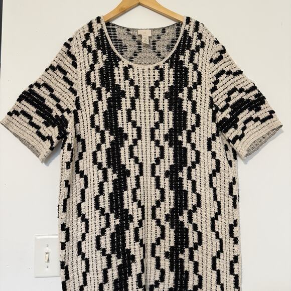 H&M Crochet Short Dress Women’s Size M Beige Boho Beach Cover-Up - Picture 2 of 10